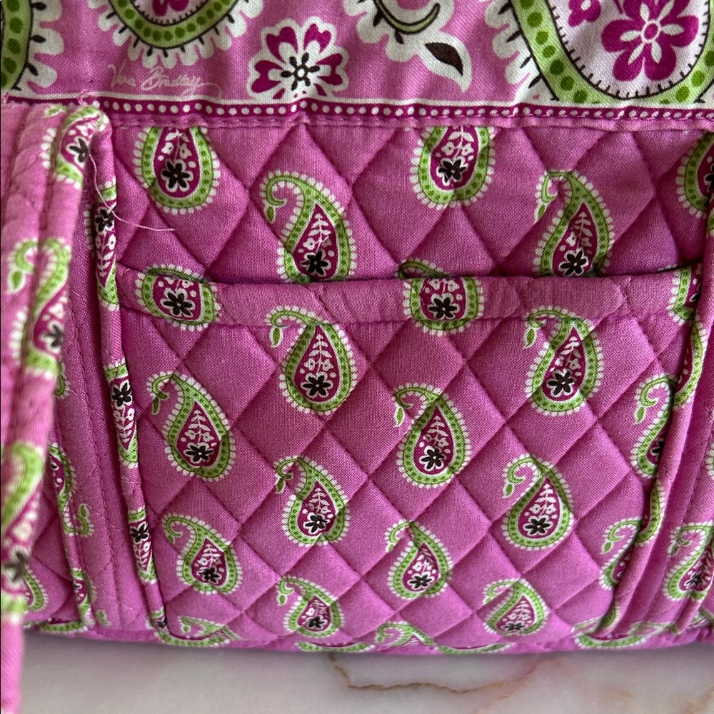 Vera Bradley Pink Quilted Paisley Tote Shoulder Bag - Picture 2 of 8